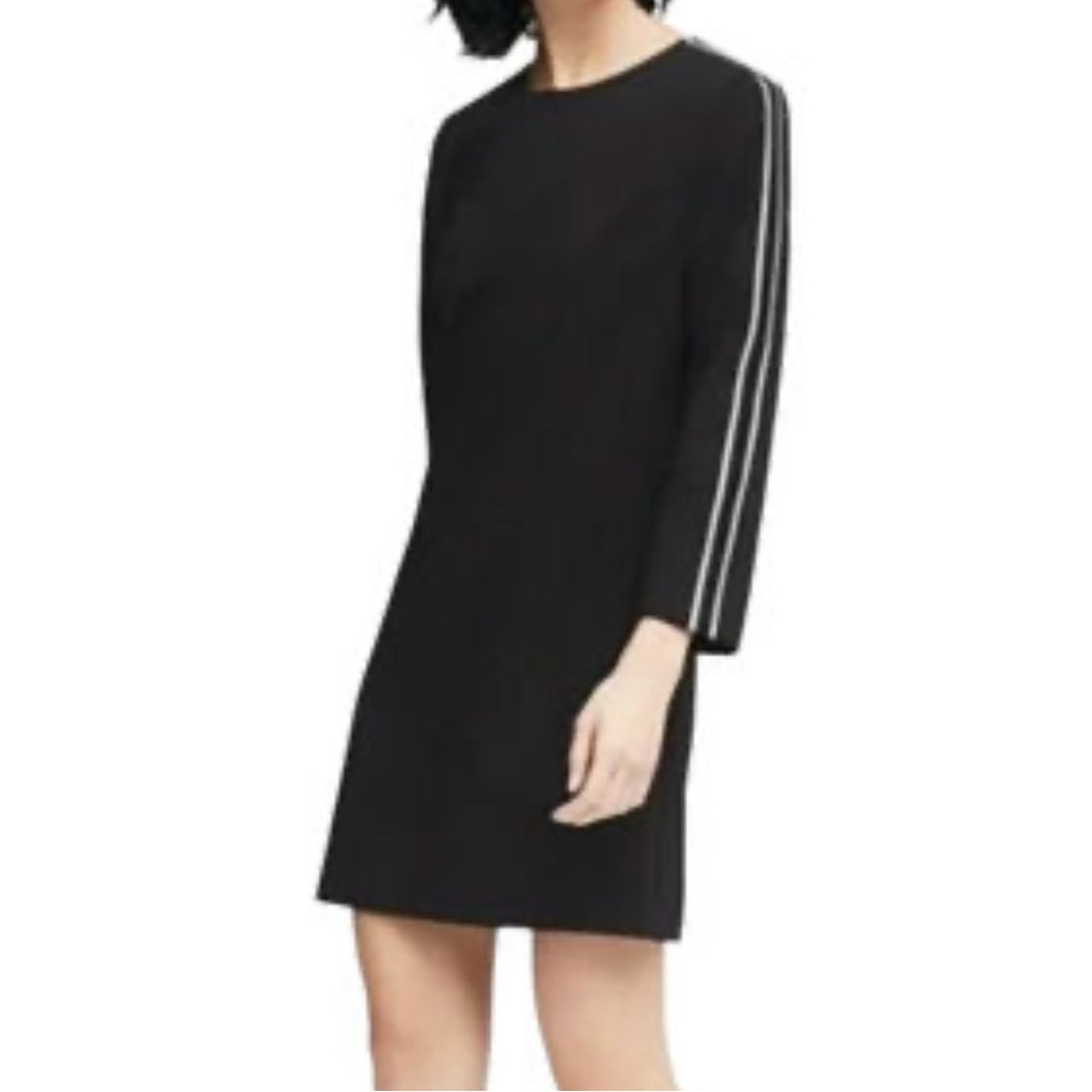 Banana Republic 3/4 Sleeve Black Athletic Stripe Dress Size 10